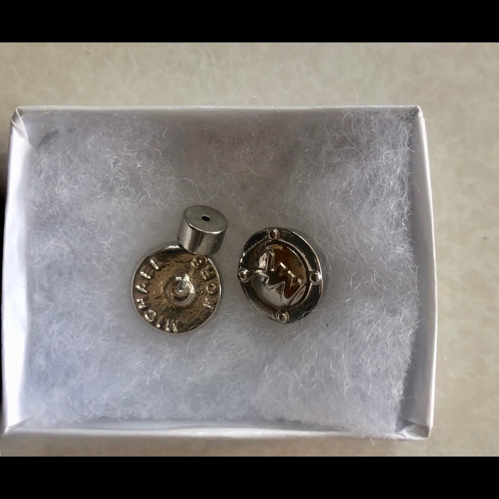 Michael Kors Solid Silver Tone Round Designer Log… - image 5